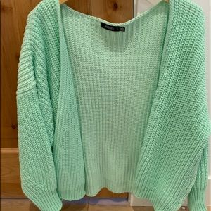 Green open cardigan from missguided
